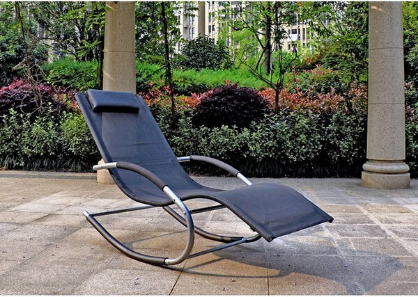 Crna metalna vrtna ležaljka Naxos – Garden Pleasure