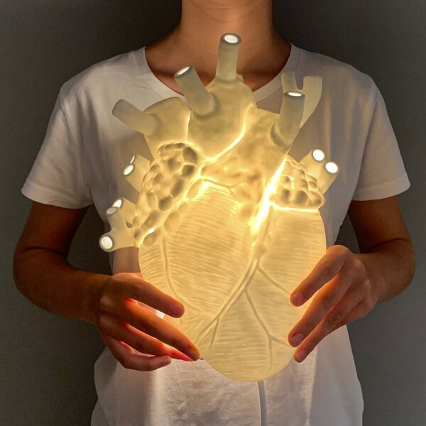 Zidne Svjetiljka SELETTI, Heart Lamp, Bijela, Dnevna soba, Keramika, Dizajn