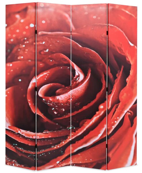 VidaXL Sklopiva sobna pregrada sa slikom crvene ruže 160 x 170 cm