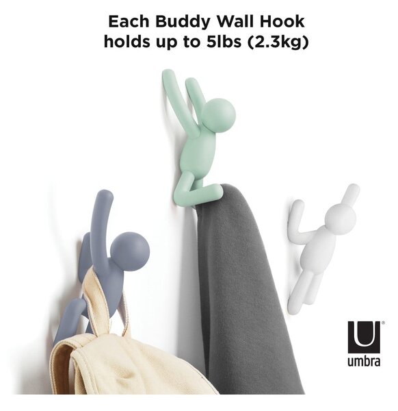 Zidne plastične kuke u setu od 3 kom Buddy - Umbra