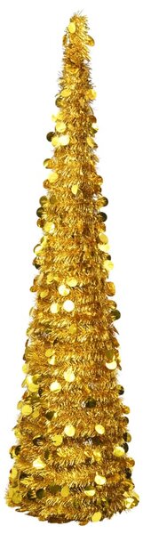 VidaXL Prigodno umjetno božićno drvce zlatno 180 cm PET