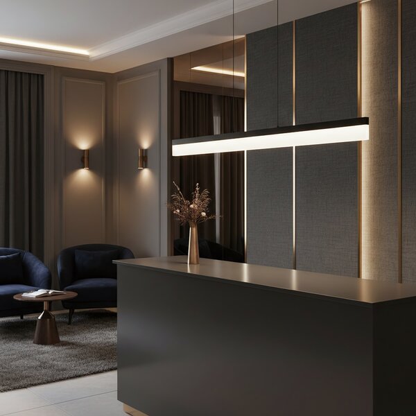 Luster LED APP1692-CP 120 cm Black