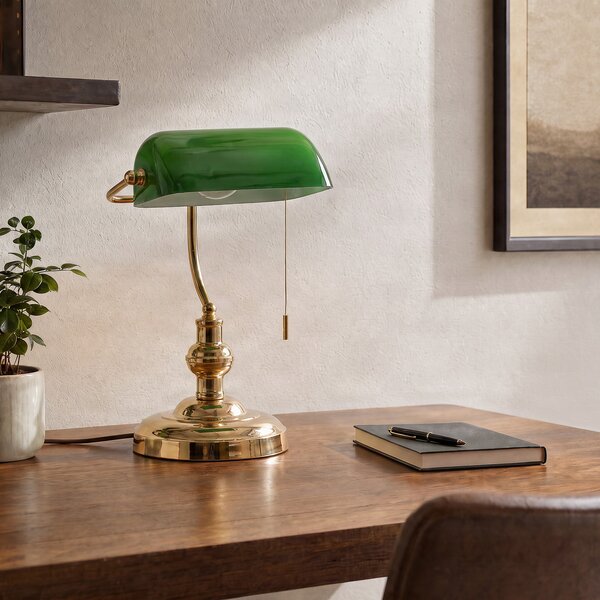 Stolne Lampa Lindby, Milenka, Zlato / mjed, Dnevna soba, Metal, Antički