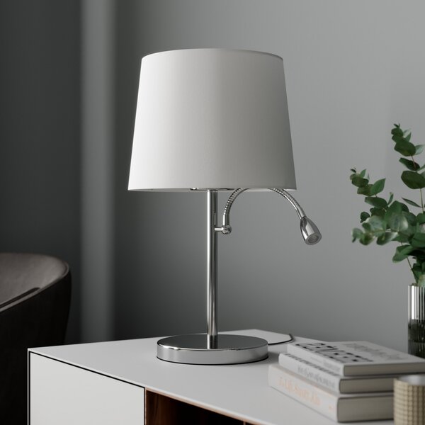 Stolne Lampa Lindby, Benjiro, Metalik, Dnevna soba, Tkanina / tekstil, Moderan