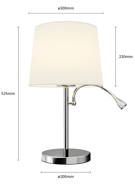Stolne Lampa Lindby, Benjiro, Metalik, Dnevna soba, Tkanina / tekstil, Moderan