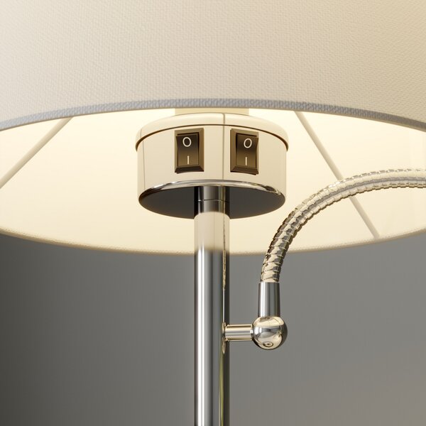 Stolne Lampa Lindby, Benjiro, Metalik, Dnevna soba, Tkanina / tekstil, Moderan