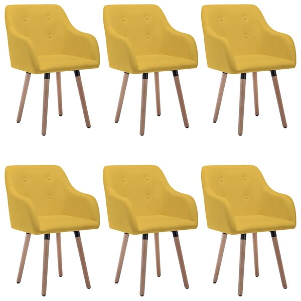 VidaXL Blagovaonske stolice od tkanine 6 kom boja senfa