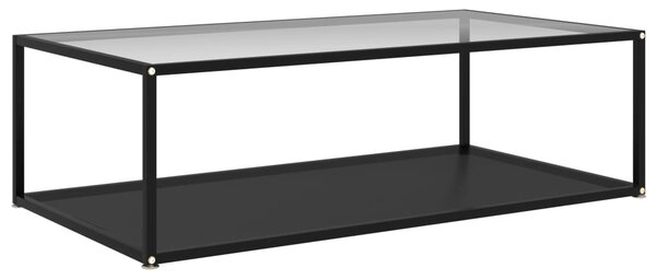 VidaXL 322906 Coffee Table Transparent and Black 120x60x35 cm Tempered Glass