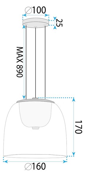Viseća LED lampa APP1689-1PC A Gold
