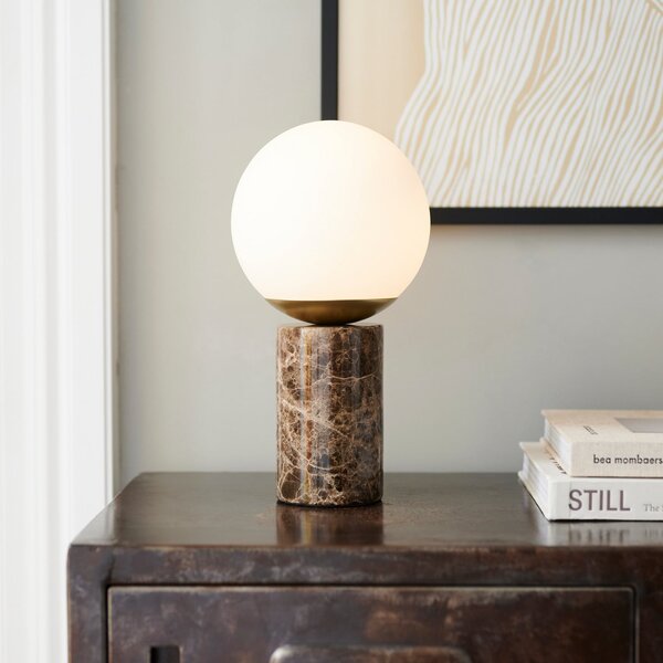 Stolne Lampa Nordlux, Lilly Marble, Smeđa / hrđa, Dnevna soba, Kamen