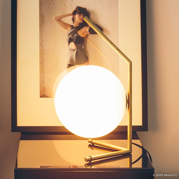 Stolne Lampa FLOS, IC T1, prigušiv, Zlato / mjed, Dnevna soba, Metal, Dizajn