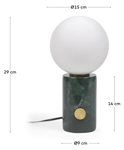Zelena stolna lampa sa staklenim sjenilom (visina 29 cm) Lonela - Kave Home