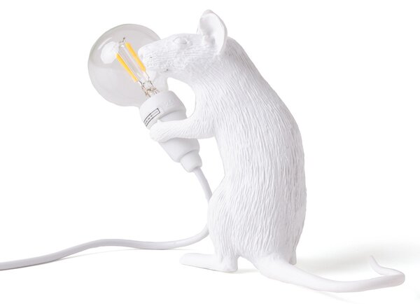 Stolne Lampa SELETTI, Mouse Lamp Valentine, Bijela, Dnevna soba, Plastika, Dizajn