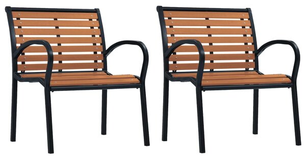 VidaXL Vrtne stolice 2 kom od čelika i WPC-a crno-smeđe