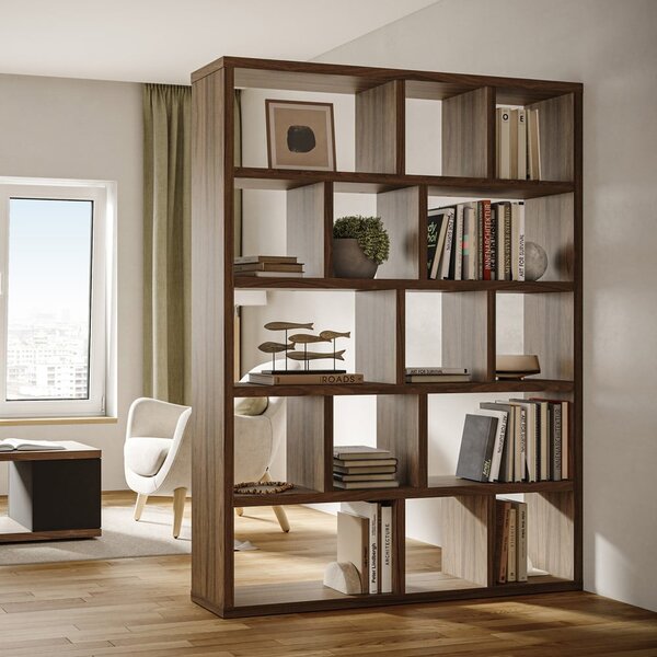 Smeđa biblioteka u dekoru oraha 150x198 cm Berlin – TemaHome