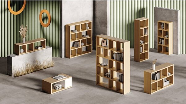 Biblioteka u dekoru hrasta u prirodnoj boji 150x198 cm Berlin – TemaHome