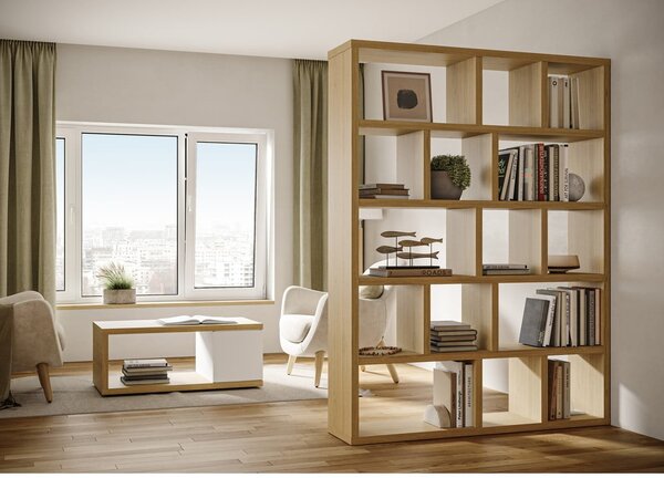 Biblioteka u dekoru hrasta u prirodnoj boji 150x198 cm Berlin – TemaHome
