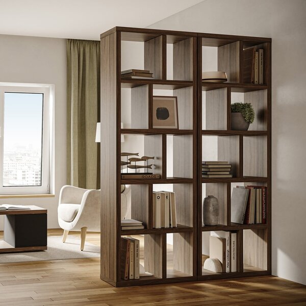 Biblioteka u dekoru oraha u prirodnoj boji 70x198 cm Berlin – TemaHome