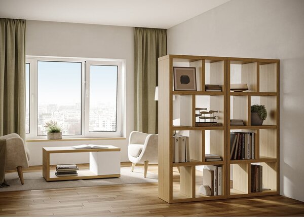 Biblioteka u dekoru hrasta u prirodnoj boji 70x159 cm Berlin – TemaHome