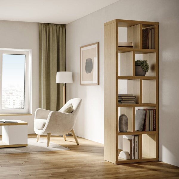 Biblioteka u dekoru hrasta u prirodnoj boji 70x198 cm Berlin – TemaHome