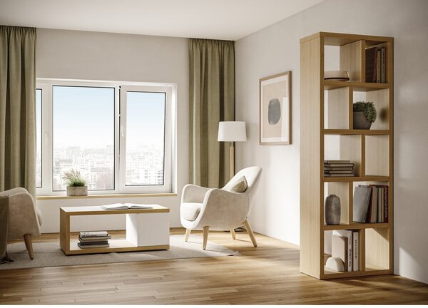 Biblioteka u dekoru hrasta u prirodnoj boji 70x198 cm Berlin – TemaHome