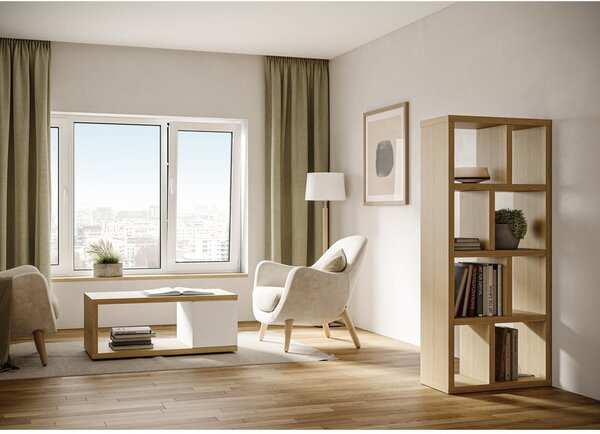 Biblioteka u dekoru hrasta u prirodnoj boji 70x159 cm Berlin – TemaHome
