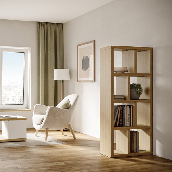 Biblioteka u dekoru hrasta u prirodnoj boji 70x159 cm Berlin – TemaHome