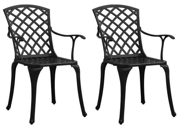 VidaXL Vrtne stolice od lijevanog aluminija 2 kom crne