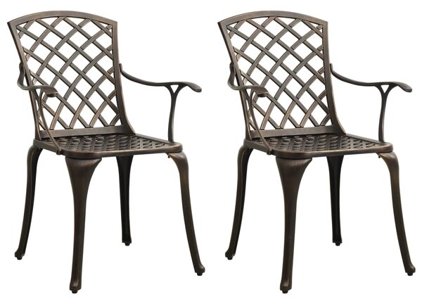 VidaXL Vrtne stolice od lijevanog aluminija 2 kom brončane