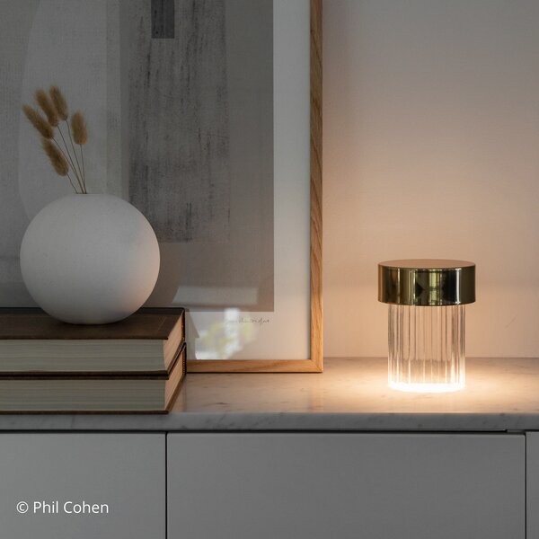 Stolne Lampa FLOS, Last Order, prigušiv, Zlato / mjed, Dnevna soba, Staklo, Dizajn