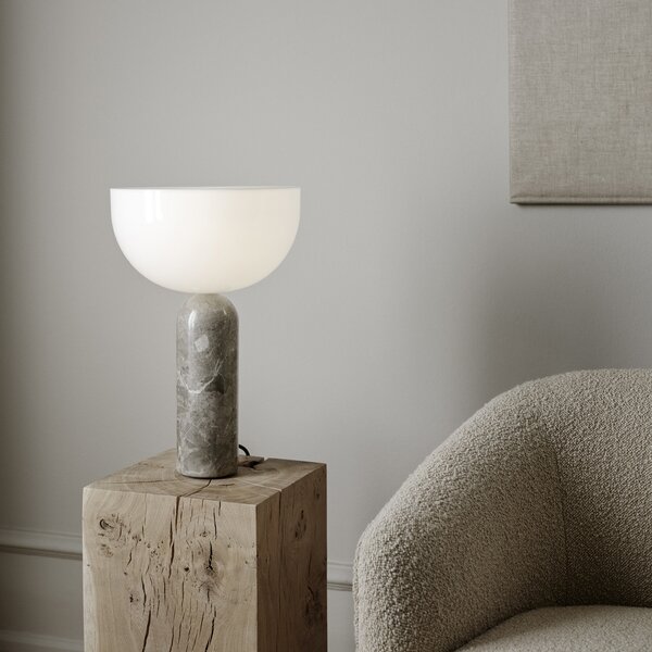 Stolne Lampa New Works, Kizu Large, Sivo, Dnevna soba, Kamen, Dizajn