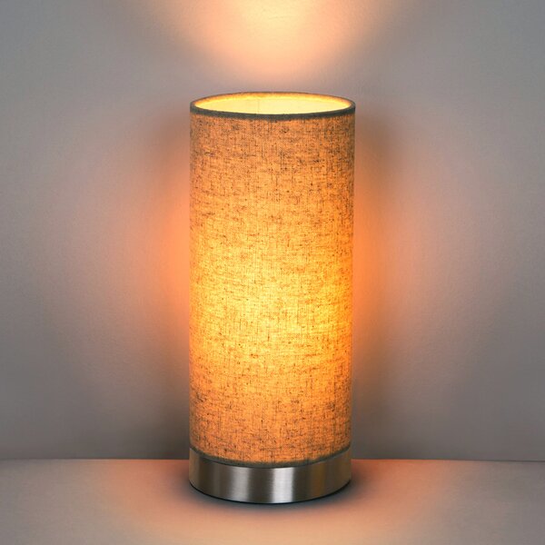Stolne Lampa Lindby, Ronja, prigušiv, Bež, Spavaća soba, Tkanina / tekstil, Moderan