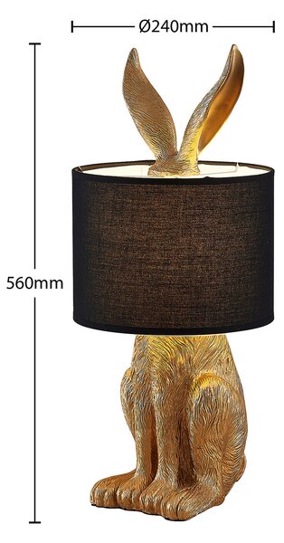 Stolne Lampa Lindby, Lorentina, Crno, Dnevna soba, Tkanina / tekstil, Dizajn