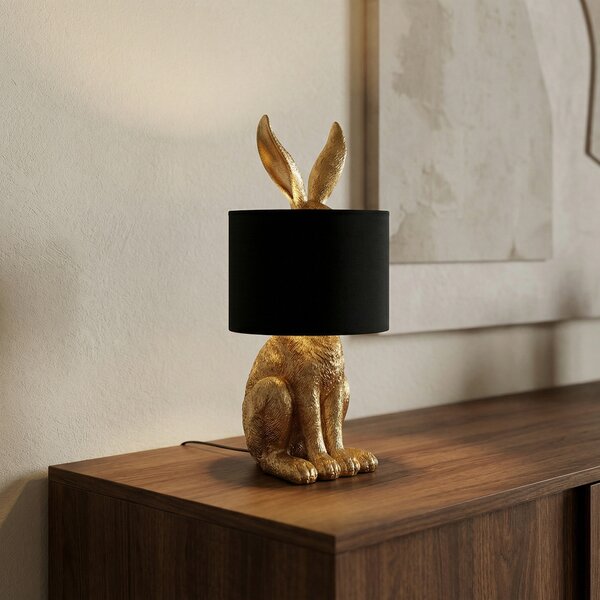 Stolne Lampa Lindby, Lorentina, Crno, Dnevna soba, Tkanina / tekstil, Dizajn