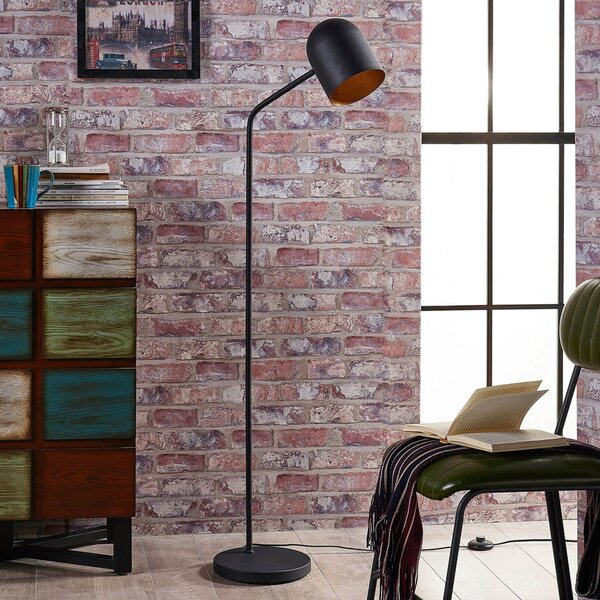 Podne Lampa Lindby, Morik, Crno, Dnevna soba, Metal, Moderan
