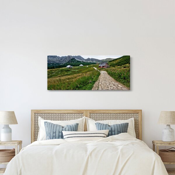 Slika - Planinski krajolik s kućama (120x50 cm)