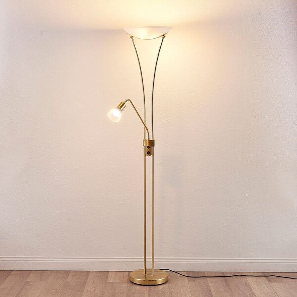 Podne Lampa Lindby, Felicia, Zlato / mjed, Dnevna soba, Metal, Moderan