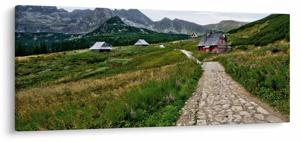 Slika - Planinski krajolik s kućama (120x50 cm)