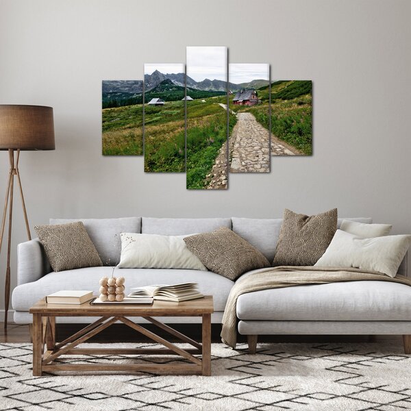 Slika - Planinski krajolik s kućama (150x105 cm)
