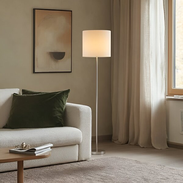 Podne Lampa Lindby, Parsa, Bijela, Dnevna soba, Tkanina / tekstil, Stanovanje mladih