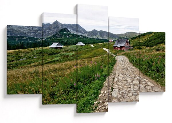 Slika - Planinski krajolik s kućama (150x105 cm)