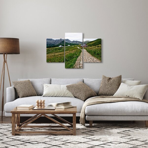 Slika - Planinski krajolik s kućama (90x60 cm)