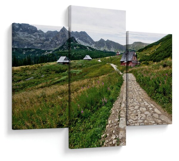 Slika - Planinski krajolik s kućama (90x60 cm)