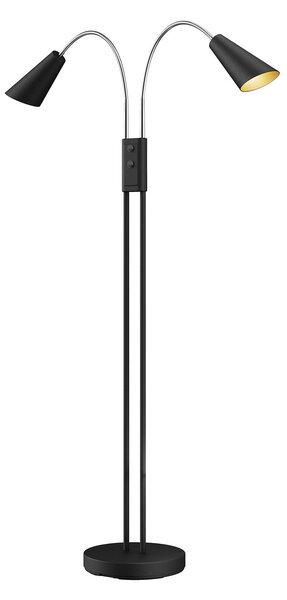Podne Lampa Lucande, Medira, Crno, Dnevna soba, Metal, Moderan
