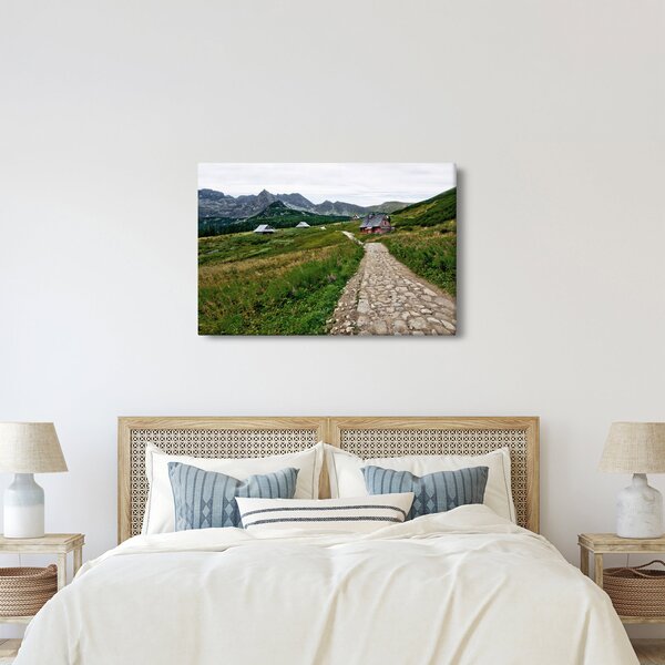 Slika - Planinski krajolik s kućama (90x60 cm)