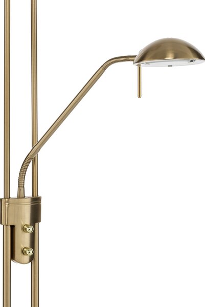 Podne Lampa Lindby, Yveta, prigušiv, Zlato / mjed, Dnevna soba, Metal, Moderan
