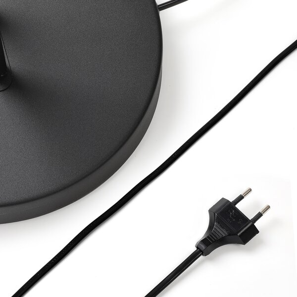 Podne Lampa Lucande, Medira, Crno, Dnevna soba, Metal, Moderan