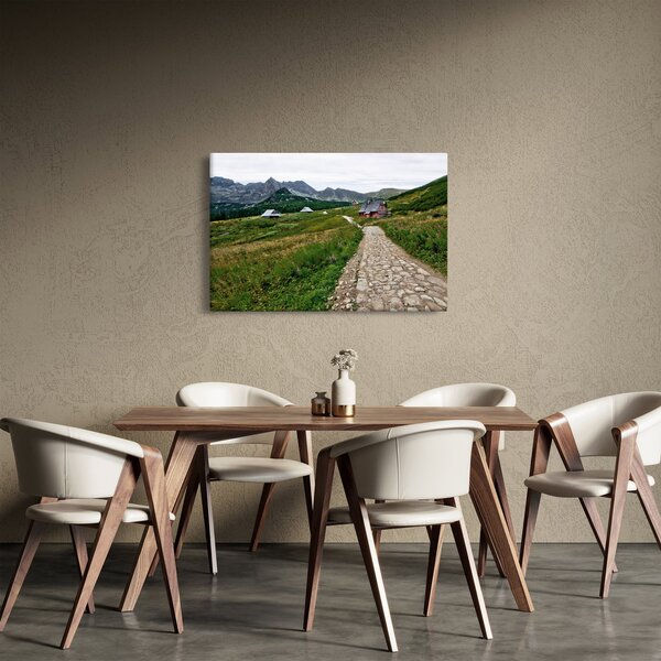 Slika - Planinski krajolik s kućama (90x60 cm)