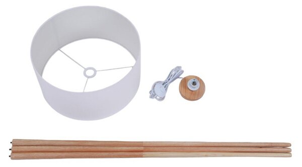 Podne Lampa Lindby, Charlia, Bijela, Dnevna soba, Tkanina / tekstil, Skandinavski