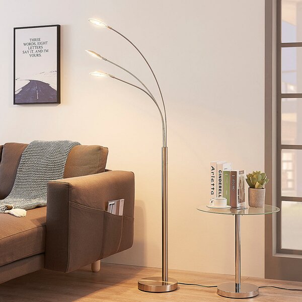 Podne Lampa Lindby, Anea, Metalik, Dnevna soba, Metal, Moderan